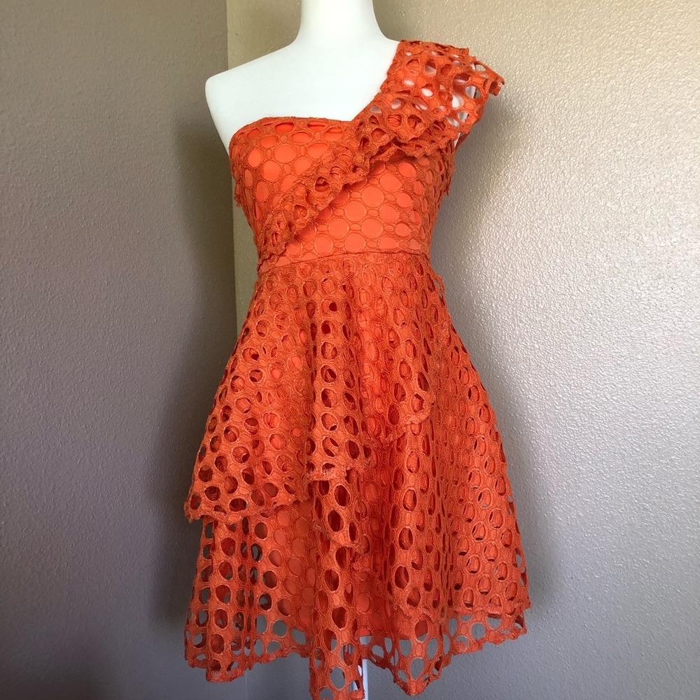Orange cocktail dress